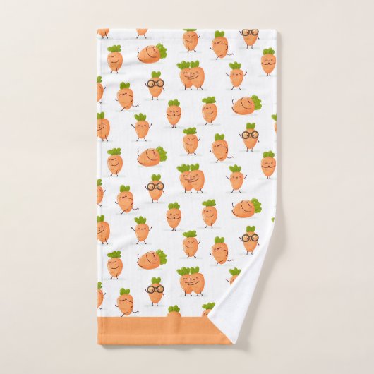 Kawaii pattern of fun carrots badhandtuch set (Handtuch)