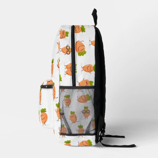 Kawaii pattern of fun carrots bedruckter rucksack (Rechts)