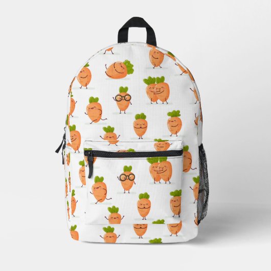 Kawaii pattern of fun carrots bedruckter rucksack (Vorderseite)