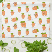 Kawaii pattern of fun carrots geschirrtuch (Gefaltet)