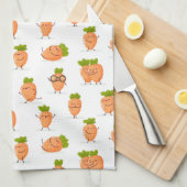 Kawaii pattern of fun carrots geschirrtuch (Viertel Falte)