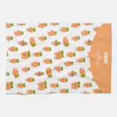 Kawaii pattern of fun carrots geschirrtuch (Horizontal)