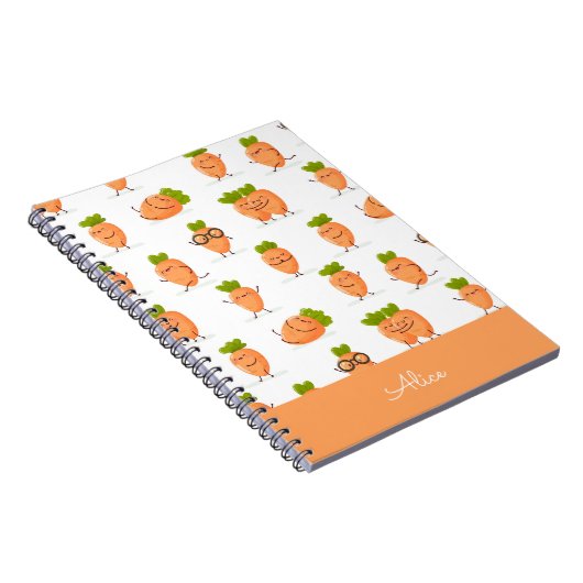 Kawaii pattern of fun carrots notizblock (Rechte Seite)