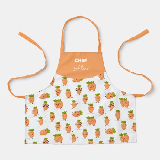 Kawaii pattern of fun carrots schürze (Vorderseite)