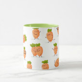 Kawaii pattern of fun carrots tasse (Zentrum)