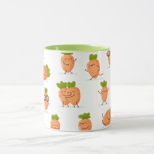 Kawaii pattern of fun carrots tasse (Zentrum)