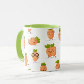 Kawaii pattern of fun carrots tasse (Vorderseite Links)