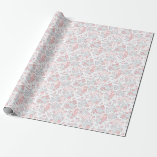 Kawaii Pattern With Doodle Geschenkpapier (Ungerollt)