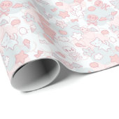 Kawaii Pattern With Doodle Geschenkpapier (Rolleneckpunkt)