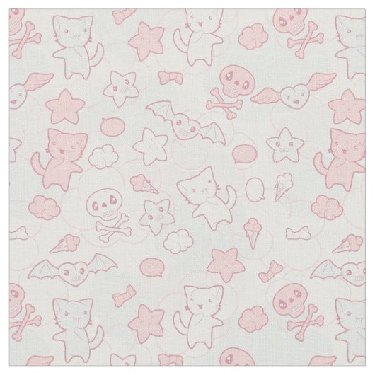 Kawaii Pattern With Doodle Stoff (Nahaufnahme)