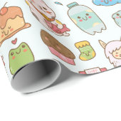 Kawaii Pattern Wrapping Paper Geschenkpapier (Rolleneckpunkt)