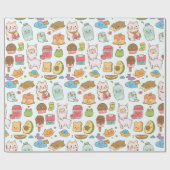 Kawaii Pattern Wrapping Paper Geschenkpapier (Flach)