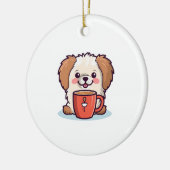 Kawaii Paws Café Keramik Ornament (Links)
