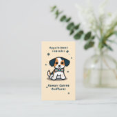 Kawaii Paws Chibi Hundgrooming Terminkarte (Stehend Vorderseite)