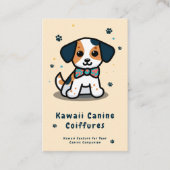 Kawaii Paws Delight Hunde Grooming Visitenkarte (Vorderseite)