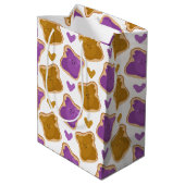 Kawaii PBJ Muster Mittlere Geschenktüte (Rückseite Schrägansicht)
