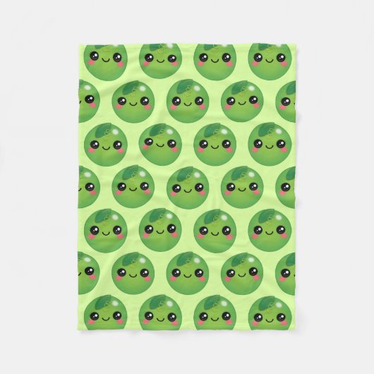 Kawaii Pea Fleece Blanket (Vorderseite)