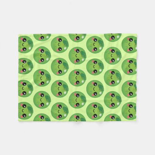 Kawaii Pea Fleecedecke (Vorderseite (Horizontal))