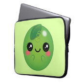 Kawaii Pea Laptopschutzhülle (Vorderseite Links)