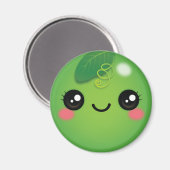 Kawaii Pea Magnet (Vorderseite/Rückseite)