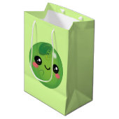 Kawaii Pea Medium Geschenktasche Mittlere Geschenktüte (Vorderseite Schrägansicht)