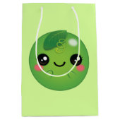 Kawaii Pea Medium Geschenktasche Mittlere Geschenktüte (Vorderseite)