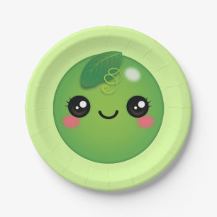 Kawaii Pea Paper Plate Pappteller