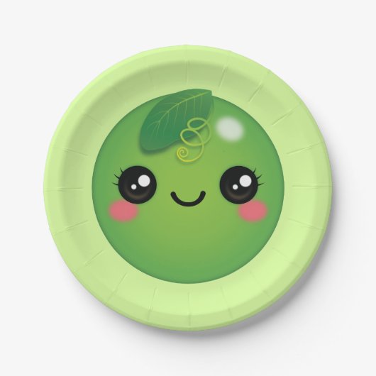 Kawaii Pea Paper Plate Pappteller (Vorderseite)