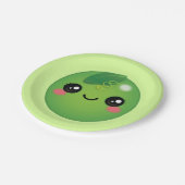 Kawaii Pea Paper Plate Pappteller (Schrägansicht)