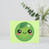 Kawaii Pea Postcard Postkarte (Stehend Vorderseite)