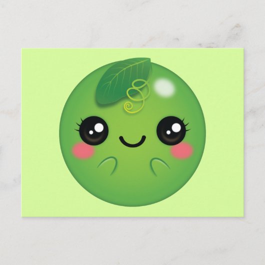 Kawaii Pea Postkarte (Vorderseite)
