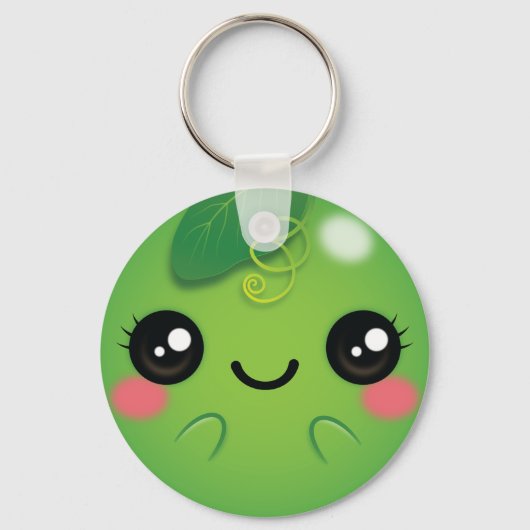 Kawaii Pea Schlüsselanhänger (Vorderseite)