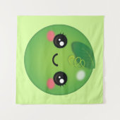 Kawaii Pea Tapestry Wandteppich (Vorderseite (Horizontal))