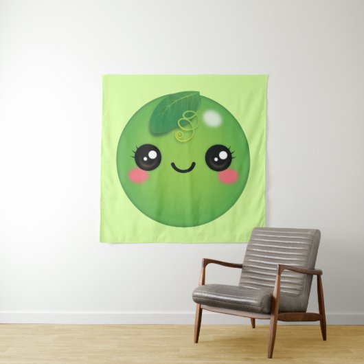 Kawaii Pea Tapestry Wandteppich (Beispiel)