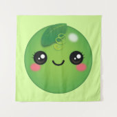 Kawaii Pea Tapestry Wandteppich (Vorderseite)