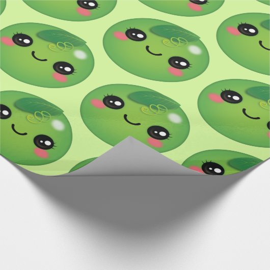 Kawaii Pea Wrapping Paper Geschenkpapier (Ecke)