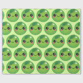 Kawaii Pea Wrapping Paper Geschenkpapier (Flach)