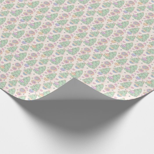 Kawaii Peace Christmas Pattern Geschenkpapier (Ecke)