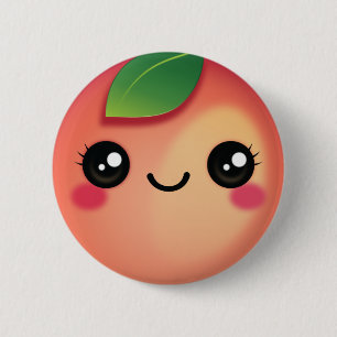 Kawaii Peach Button