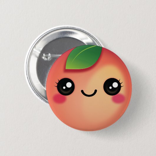 Kawaii Peach Button (Vorne & Hinten)