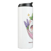 Kawaii Peach Cat in Teacup Thermal Tumbler Thermosbecher (Nach links gedreht)