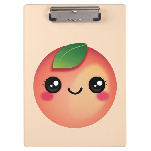 Kawaii Peach Clipboard Klemmbrett (Vorderseite)