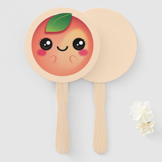 Kawaii Peach Fächer (Vorne und Hinten)