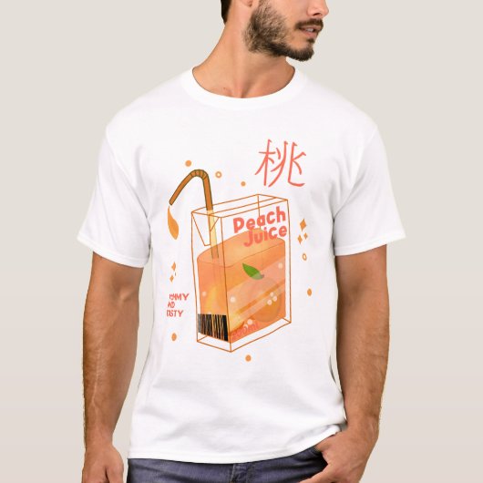 Kawaii Peach Juice T-Shirt (Vorderseite)
