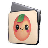 Kawaii Peach Laptop Sleeve (Vorderseite Links)