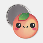 Kawaii Peach Magnet (Vorderseite/Rückseite)