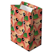 Kawaii Peach Mittlere Geschenktüte (Rückseite Schrägansicht)