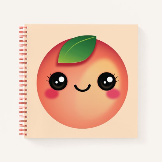 Kawaii Peach Notebook Notizblock (Vorderseite)