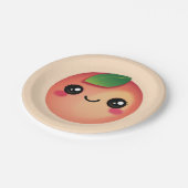 Kawaii Peach Paper Plate Pappteller (Schrägansicht)