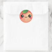 Kawaii Peach Runder Aufkleber (Tasche)